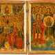 A RARE DIPTYCH IN THE FORM OF A BOOK SHOWING A SELECTION OF SAINTS AND THE SYNAXIS OF THE ARCHANGELS - Foto 1