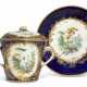 A SEVRES PORCELAIN BLUE LAPIS TWO-HANDLED CUP, COVER AND STAND (GOBELET A LAIT ET SOUCOUPE, 1ERE GRANDEUR) - фото 1