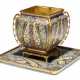 A FRENCH ORMOLU AND CHAMPLEVE ENAMEL VASE AND STAND - Foto 1