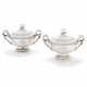 A PAIR OF GEORGE III SILVER SAUCE TUREENS, COVERS AND LINERS - фото 1