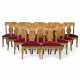 A SET OF FOURTEEN BURR-BIRCH AND PARCEL-GILT DINING-CHAIRS - Foto 1