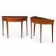 A PAIR OF GEORGE III MAHOGANY AND TULIPWOOD CROSSBANDED CARD-TABLES - фото 1