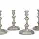 A SET OF FOUR QUEEN ANNE SILVER CANDLESTICKS - фото 1