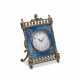 A JEWELED AND GUILLOCHÉ ENAMEL VARI-COLOR GOLD-MOUNTED SILVER-GILT DESK CLOCK - фото 1