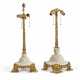 TWO AMERICAN ORMOLU AND WHITE MARBLE LAMPS - photo 1