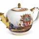 A MEISSEN PORCELAIN ARMORIAL TEAPOT FROM THE 'CAMPOFLORIDO' SERVICE AND A COVER - фото 1