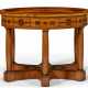 AN AUSTRIAN FRUITWOOD, MARQUETRY AND EBONIZED CENTER TABLE - Foto 1