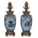 A PAIR FRENCH OF GILT-METAL MOUNTED CLOISONNE ENAMEL LAMPS - фото 1