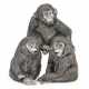 A GROUP OF THREE ITALIAN SILVER FIGURES OF GORILLAS - Foto 1