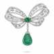 BELLE EPOQUE EMERALD AND DIAMOND BOW BROOCH - photo 1