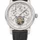 VACHERON CONSTANTIN. AN EXCEPTIONAL AND EXCEEDINGLY RARE PLATINUM HIGH COMPLICATION LIMITED SERIES PERPETUAL CALENDAR WRISTWATCH WITH ONE-MINUTE TOURBILLON, EQUATION OF TIME, TIME OF SUNRISE, TIME OF SUNSET INDICATIONS AND POWER RESERVE - Foto 1