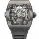 RICHARD MILLE. AN EXCEEDINGLY RARE DLC-COATED TITANIUM LIMITED EDITION SKELETONIZED DUAL TIME TOURBILLON WRISTWATCH WITH POWER RESERVE AND TORQUE INDICATORS - Foto 1