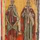 A SMALL ICON SHOWING STS. SAVVAS AND HARALAMBIOS - Foto 1