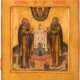 AN ICON SHOWING THE MONASTIC SAINTS ZOSIMA AND SAVATII, FOUNDERS OF THE SOLOVETSKI MONASTERY - фото 1