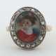 Portraitring mit Diamantenentourage 19. Jh., Gelbg… - photo 1