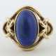Lapis Lazuli-Ring Gelbgold 585, hochovaler Ringkop… - photo 1