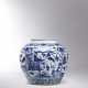 AN IMPRESSIVE AND FINELY PAINTED LARGE BLUE AND WHITE ‘FOUR SCHOLARLY PURSUITS’ JAR - фото 1