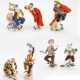 FOUR LARGE AND THREE SMALL PORCELAIN FIGURINES FROM THE COMMEDIA DELL'ARTE - photo 1