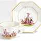 OCTAGONAL PORCELAIN CUP AND SAUCER WITH CHINOISERIES - фото 1