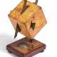 SUNDIAL CUBE WITH COMPASS MADE OF WOOD, BRASS AND GLASS - photo 1
