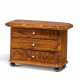 SMALL MODEL CHEST OF DRAWERS WITH FLORAL INLAYS MADE OF WOOD AND BONE - photo 1