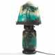 SMALL GLASS TABLE LAMP WITH FOREST LAKE - photo 1