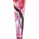 LARGE FUNNEL-SHAPED GLASS VASE WITH TULIP DECOR - Foto 1