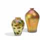 TWO SMALL GLASS BALUSTER VASES WITH IRIDESCENT DECORS - photo 1