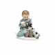 PORCELAIN FIGURINE OF A SMALL CHILD WITH CUP AND SMALL DOG - Foto 1