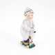 PORCELAIN HENTSCHEL CHILD WITH NEWSPAPER HAT ON TOY HORSE - фото 1