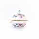ROUND PORCELAIN TUREEN WITH BUTTERFLY DECOR AND CONE FINIAL - photo 1