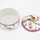 PORCELAIN TEA SERVICE FOR SIX WITH FLOWER GARLANDS AND PURPLE SCALES DECOR - photo 1
