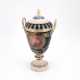 ORNATE PORCELAIN AMPHORA VASE WITH GROUND AND GALLANT COUPLE - photo 1