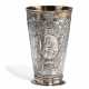 SILVER BEAKER WITH FIGURAL DEPICTION AND LAVISH RELIEF DECOR - фото 1
