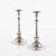 PAIR OF SILVER CANDLESTICKS WITH ASTER LEAF DECOR - фото 1