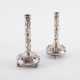 PAIR OF SILVER CANDLESTICKS WITH FRUIT ORNAMENTATION - фото 1