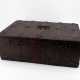 LARGE OAK CASKET WITH IRON STRAP FITTINGS - photo 1