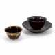 CERAMIC TEA BOWL AND SAUCER WITH CHINOISERIES AND A PORCELAIN TEA BOWL WITH MIRROR MONOGRAM - photo 1