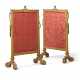 A PAIR OF GEORGE IV GILT-LACQUERED-METAL-MOUNTED GILTWOOD AND ACER FIRESCREENS - фото 1