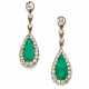 Historic-Emerald-Diamond-Ear Studs - photo 1