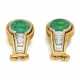 Emerald-Diamond-Ear Clip-Ons - photo 1