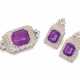 Amethyst-Diamond-Set: Brooch and Ear Studs - photo 1