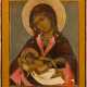A RARE ICON SHOWING THE MOTHER OF GOD LAMENTING OVER THE BODY OF CHRIST - Foto 1