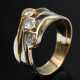 Tricolor Gold 750 Ring mit 3 Brillanten (zus. ca. 0.45ct, VSI/W), 4,3g, Gr. 57 - фото 1