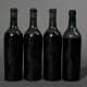 4 Flaschen 1950er (?), Rotwein, Bordeaux, 0,75l, hs-ts, durchgehend gute Kellerlagerung, Etiketten fehlen, Kapseln beschädigt - photo 1