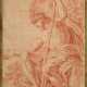 Unbekannter Künstler des 18.Jh. "Johannes der Täufer", Rötel, vergoldete breite Leiste, 37,8x24,3cm (m.R. 64x51,5cm), leicht fleckig, Randdefekte - Foto 1