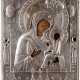 AN ICON OF THE TIKHVINSKAYA MOTHER OF GOD WITH SILVER-OKLAD - фото 1