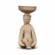 A POTTERY FOREIGNER-FORM LAMP STAND - фото 1