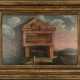 Italienischer Maler 18. Jh., Römische Schule "Landschaft mit Wanderer vor einem Tor", Öl/ Holz, mittig Schwundriß, rückseitig paketiert, 24x35,5 cm, Rahmen - фото 1