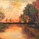 Impressionist "Sonnenuntergang", Öl/ Holz, unsign., 24x37 cm, Rahmen - Foto 1